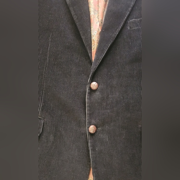 Lauren Ralph Lauren Sport Coat Mens 46L Black Corduroy Blazer Men's Black Blazer - Picture 4 of 11